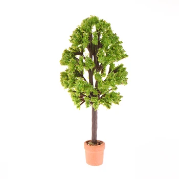 1 Adet 1: 12 Evcilik Minyatür Ağacı Saksı Bitki Yeşil Bitkiler Modeli Bahçe Avlu Dekor Oyuncak