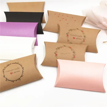 12 adet Yastık Şekli Şeker Hediye Kutusu Düğün Doğum Günü Partisi Konuk Ambalaj Kutuları hediye keseleri Kağıt Yastık Kutusu Düğün Dekorasyon