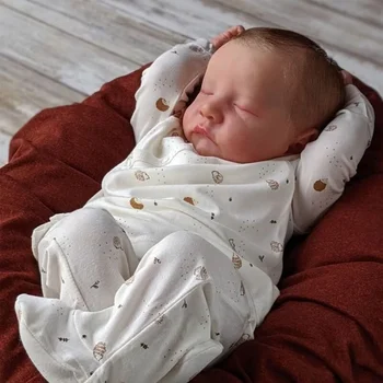 16 İnç Tam Vücut Boy Silikon Levi Boyalı Saç El Yapımı Bebe Yenidoğan Bebek tam vücut silikon bebek