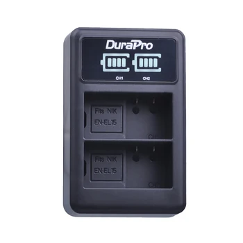 2 x DuraPro EN-EL15 EN EL15 Kamera Pil + LED USB çifte şarj makinesi Nikon D800E D800 D600 D7100 D7000 D7100 V1 MB-D14 Kamera