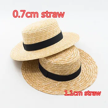 202001-shı İngiliz Tarzı el yapımı ince saman fedoras kap erkek kadın panama caz şapka