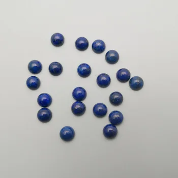 2021 Moda En Kaliteli Doğal Lapis Lazuli Yuvarlak Cab Cabochon 6mm Boncuk Takı Yapımı için Wholesale50pcs / lot Ücretsiz Kargo