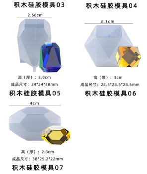 2021 Yeni şeffaf silikon kalıp Geometrik çokyüzlü katı kristal taş yapı taşı