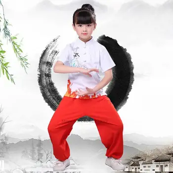 2022 geleneksel çin wushu kostüm erkek kız çocuk tai chi kung fu üniforma kısa uzun kollu kostümleri dövüş sanatları kıyafet