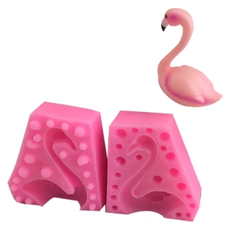 3D Flamingo silikon kalıp Fondan Çikolata Kalıp-fırın tepsisi / Yapışmaz silikon kalıp / Fırın-Mikrodalga-Bulaşık Makinesinde Yıkanabilir Güvenli