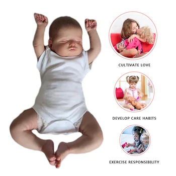 49cm Gerçekçi Yeniden Doğmuş Bebek Oyna Pretend Bez Sevimli Yeniden Doğmuş Bebek Emzik biberon Gerçekçi Yeniden Doğmuş Bebek Çocuklar için