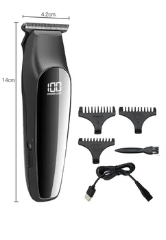 Akülü elektrikli saç düzeltici LCD şarj edilebilir saç kesme saç kesimi makinesi sakal düzeltici saç kesici yağ kafa beyaz gravür