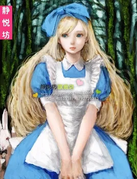 Alice Adventures in Wonderland Cosplay Kostüm Elbise(Tek parça Elbise+Önlük+Şapkalar),Lolita Hizmetçi Üniforma Giyim Oynar Yüklendi