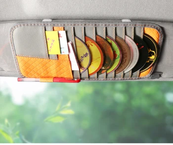 Araba Güneşlik CD saklama çantası Araba CD Disk Çantası Kart Durumda CD Depolama Deri Araba Çift Kullanımlı CD Disk Çantası Araba İç Aksesuarları