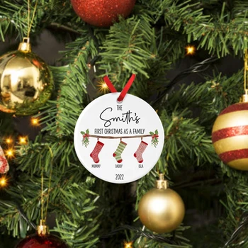 Asılı Noel Ağacı Dekorasyon Yaratıcı İlk Ev Süsleme Çift taraflı Tasarım Noel Partisi Kolye Akrilik Süsler Zanaat