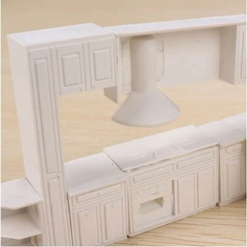 Bebek Evi Minyatür Oyuncak Ev Kabine mutfak mobilyası Kalıpları Ev Dekor Kiti