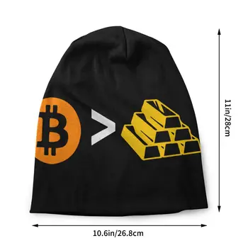 Bitcoin Altın Tshirt Külçe Skullies bere Açık Unisex Kap Yetişkin Sıcak Kafa Şal Kaput Örme Şapka