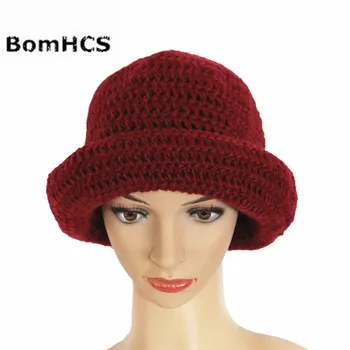 BomHCS Bayanlar Sıcak Kış El Yapımı Örme Bere Şapka Balıkçı Kap Kova Şapka Kayak Kap