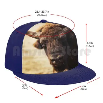 Bıson Beyzbol şapkası Ayarlanabilir Snapback Şapka Hip Hop Hayvan Bıson Buffalo Doğa Kar Kış Tatanka Batı Bıson Düz