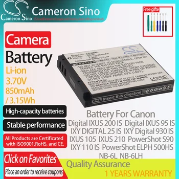 Canon Dijital IXUS 200 için CameronSino Pil Dijital IXUS 95 105 IXY DİJİTAL 25 IXUS OLDUĞUNU uygun NB-6 M kamera pil Canon