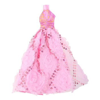 Düğün elbisesi barbie 30cm / 11.8 in Bebek Dollhouse Okul Öncesi için Güzel Elbiseler Oyna Pretend Kek Topper Dekorasyon