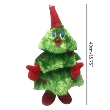 Elektrikli Oyuncak Elektrikli peluş oyuncaklar Bebek Komik Sevimli Yeşil Elektronik Noel Ağacı Müzikal Noel Baba Eğlenceli Oyuncak Noel Dekorasyon