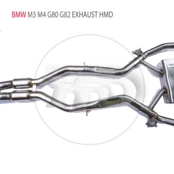 HMD Paslanmaz Çelik Egzoz Sistemi Performans Catback BMW için Uygundur M3 M4 G80 G82 Araba Susturucu