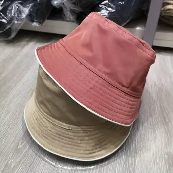Kadınlar Katı Naylon Kova Şapka Bayan Kızlar Katı İnce Dimi Balıkçı Şapka Kadın Güneş Koruyucu Şapkalar Yaz Serin Dokunmadan Kova Şapka