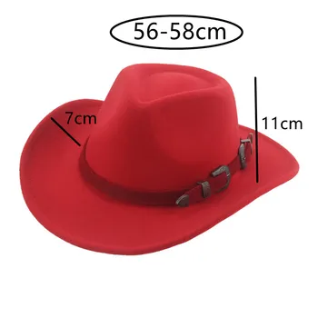Kovboy şapkası Cowgirl Adam Şapka Şapka Kadınlar için Fedoras Batı Kovboy Katı Deve Geniş Ağız Bandı Aksesuarları Şapka Yeni Chapeau Kovboy