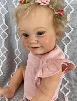 Köklü Sarışın Sarılmak Yumuşak Vücut Yüksek Kalite el Yapımı ile 60CM/50CM yeniden Doğmuş Bebek Popüler Maddie Sevimli Kız Oyuncak Bebek