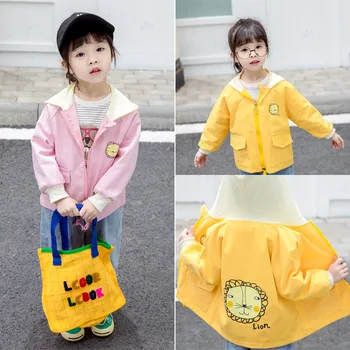 Kız Ceket Kapüşonlu Ceket Yeni Bahar ve Sonbahar Çocuk Mont 1-6 Yaşında Ceket Bebek Kız Ceket