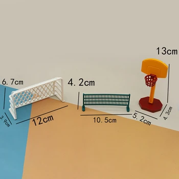 Mini Spor Sahne Süs Dekorasyon Dollhouse Futbol tenis masası Tenis basketbol potası Çocuk Oyun Evi Oyuncaklar