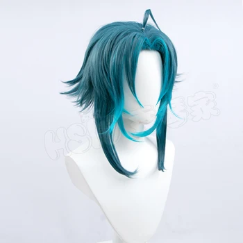 Oyun Genshin Darbe Cosplay Peruk Xiao cosplay peruk Degrade göl mavi kısa saç
