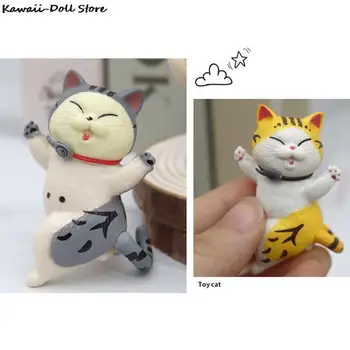 Oyuncak Kedi Koleksiyonu Komik Mini Kediler Minyatürleri Japon Çan Kedi Komik Şanslı Kedi Yaratıcı Süsler Dans Kedi Bebek Tutucu Kediler