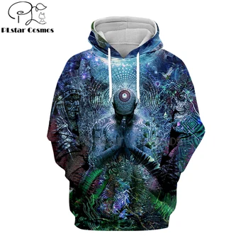 PLstar Cosmos Harajuku Herren Buda 3d hoodies Erkekler için/Kadın Poleras Buda Hemd Streetwear Psychedelic Unisex Artı boyutu-1