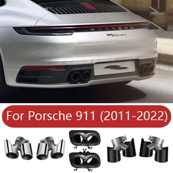 Porsche 991 911 2011-2022 için Araba Egzoz Sistemleri Susturucu İpucu Boru Memesi susturucu egzoz borusu 304 Paslanmaz Çelik aksesuarlar