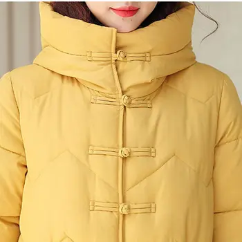 Retro Etnik Nakış Uzun Ceket Kış Giyim Yeni Toka Çin Tang Takım Elbise Kadın Zarif pamuklu ceket Anne İçin Dış Giyim f1544