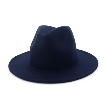 Retro Sonbahar Kış Moda Yün Fötr şapka Kadınlar İçin Chapeau Şapka Erkekler İçin basit Geniş Ağız Kadın Moda Üst Caz CapHF140