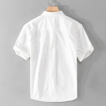 Tasarımcı Yeni Kısa Kollu Patchwork Rahat Pamuklu Gömlek Erkekler Marka Trend Basit Rahat Üst Giysi Chemise Homme Camisa