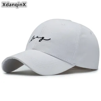 XdanqinX Snapback Kapaklar Erkekler Kadınlar Için Pamuk Nakış Mektup beyzbol şapkası Ayarlanabilir Boyutu Moda Çift Şapka Unisex dil kapağı