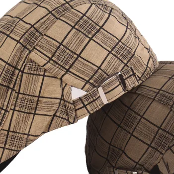 XdanqinX Unisex Çift Şapka Ayarlanabilir Boyutu erkek Ekose Bere 2020 Yeni kadın İngiliz Retro dil kapağı Moda Ekose Marka Kapaklar