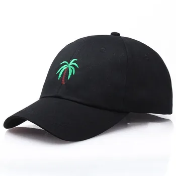 Yeni Nakış Palmiye Ağaçları Kavisli baba şapkası Bir Gezi beyzbol şapkası Hindistan Cevizi Ağaçları Şapka Kamyon Şoförü Strapback hip hop şapka Ayarlanabilir