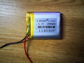 Yeni Sıcak Bir 114046 3.7 V 2600 mAh polimer lityum pil mobil güç dijital şarj edilebilir pil için MP3 MP4 MP5 GPS Bluetooth