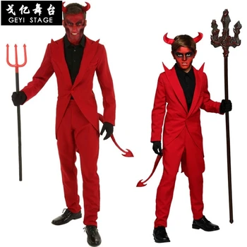 Yetişkin kötü kırmızı kapşonlu şeytan kötü kostümleri Cosplay üniforma elbiseler Cosplay giysi korkunç Cadılar Bayramı kostümleri