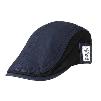Yüksek Kalite Marka Erkek Katı Pamuk Kap Golf Sürüş Güneş Düz Cabbie Bere Şapka