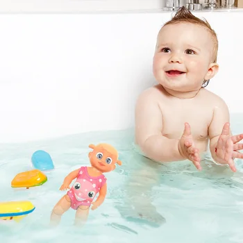 Yüzme Bebekler Bebek Otomatik Wind Up Banyo Oyuncak Yüzme Bebekler Havuzu İçin Yeni Doğan Su Geçirmez Yüzme Bebek Banyo Oyuncak Wind Up Su