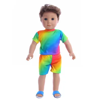 ZWSISU Moda Solmaya Yaz Takım Elbise Uyar 18 İnç ve Erkek Bebek Logan Bebek Kıyafetleri Izgara Yaz Hediye