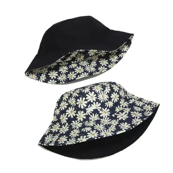 Çiçek Baskı Kova Şapka Pamuk Balıkçı Şapka Açık Seyahat Şapka güneşlikli kep Şapka Erkekler ve Kadınlar için 387