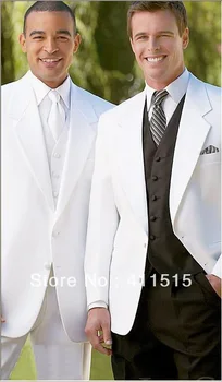 ÜCRETSİZ kargo!Beyaz düğün Damat weare Smokin Notch Yaka Groomsmen Erkekler Düğün takımları erkekler için özel yapılmış ucuz elbise