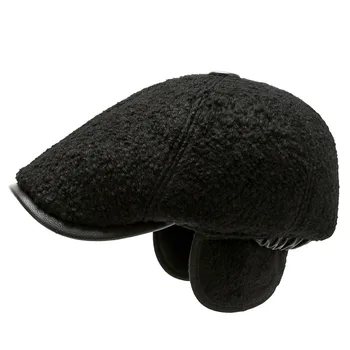 Şapka Kış Açık Spor Soğuk ve Sıcak Kulak Koruması Yün Cap Erkek Dede Yün Bere Şapka Siperliği ihtiyar